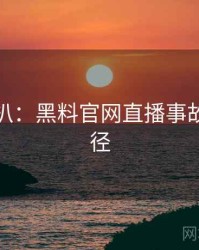 独家深扒：黑料官网直播事故传播路径