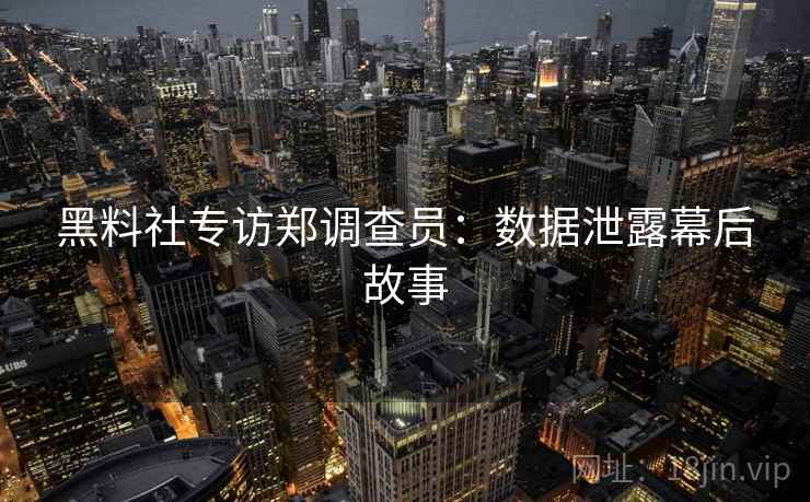 黑料社专访郑调查员：数据泄露幕后故事
